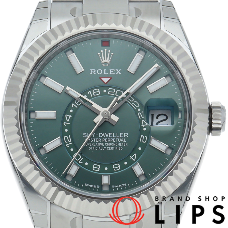 スカイドゥエラー ウォッチ オイスター ミントグリーン QRコードシール付