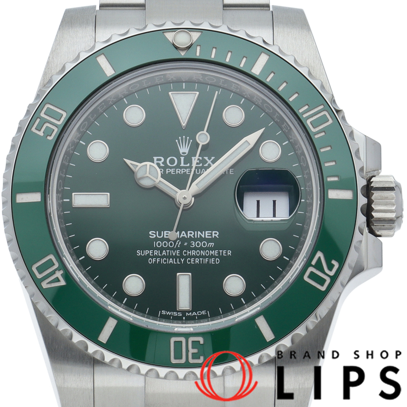 サブマリーナデイト ウォッチ グリーン 鏡面バックル