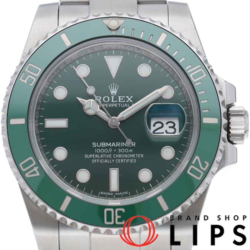 サブマリーナデイト ウォッチ グリーン 鏡面バックル