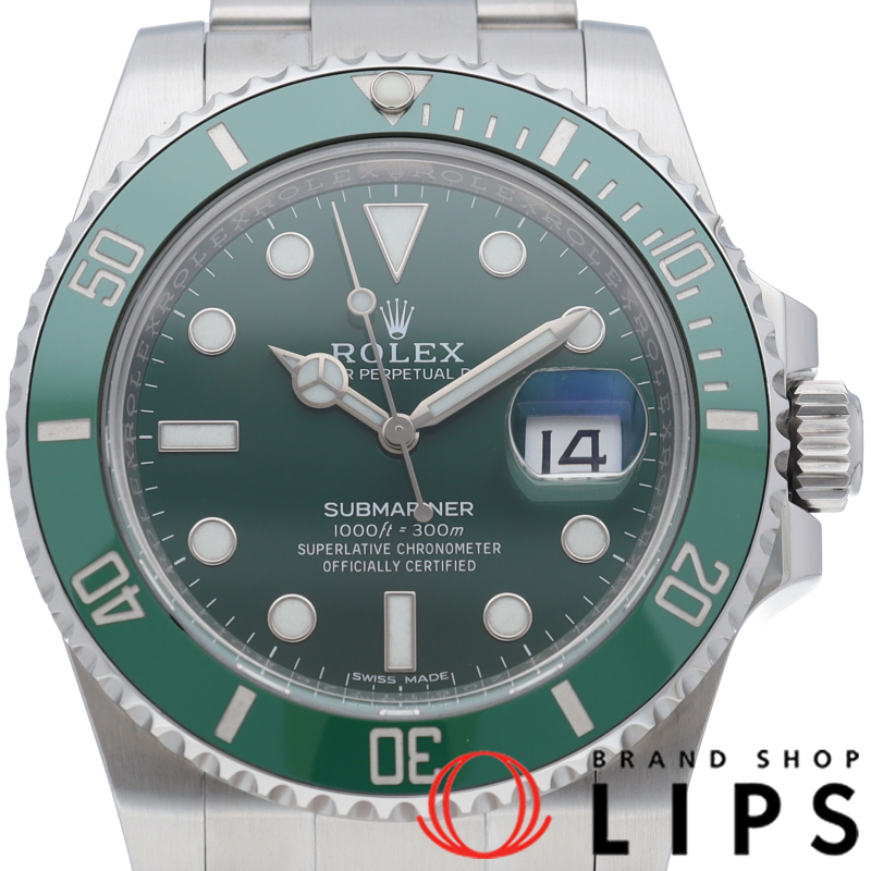 サブマリーナデイト ウォッチ グリーン 鏡面バックル