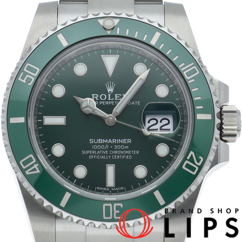 サブマリーナデイト ウォッチ グリーン 鏡面バックル