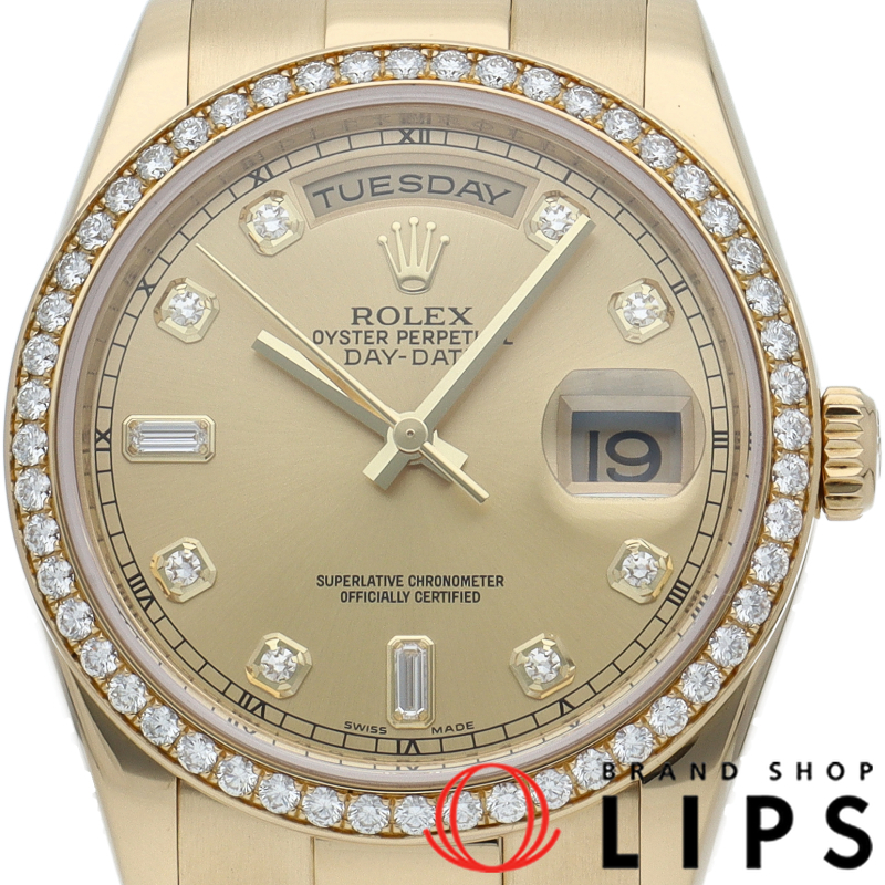 デイデイト ウォッチ ダイヤベゼル 10Pダイヤ 新型バックル