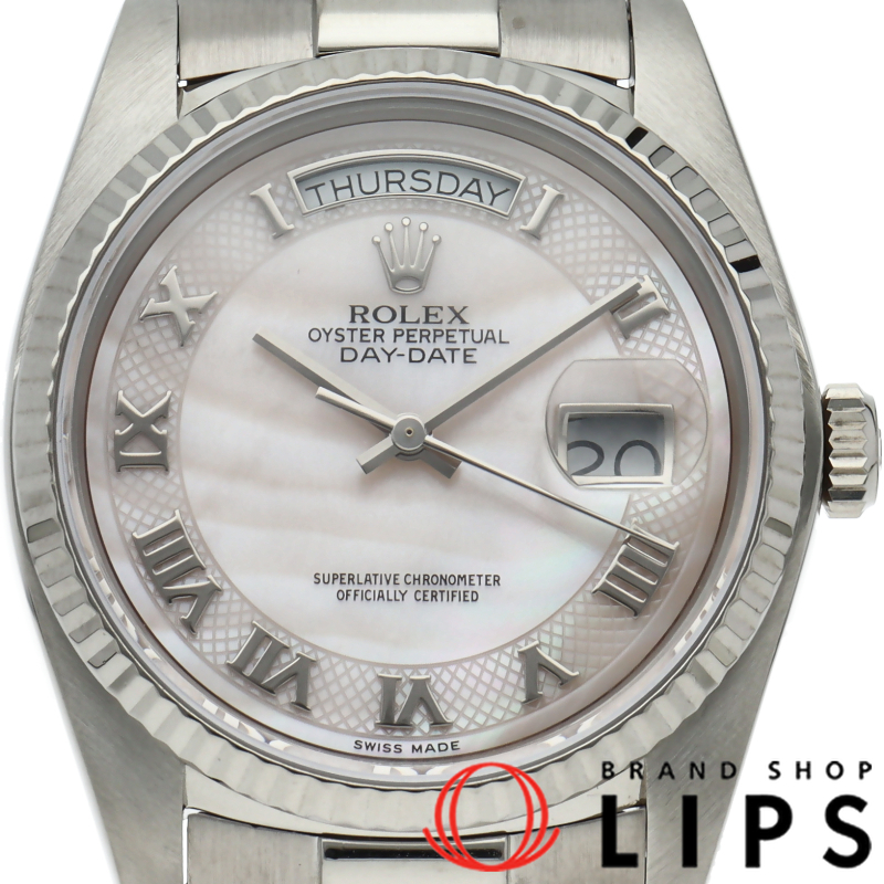 デイデイト ウォッチ ピンクシェル ローマン