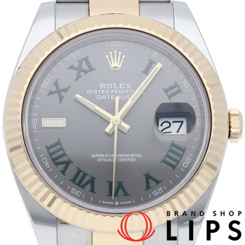 デイトジャスト 41 メンズ時計 オイスター スレートローマン ウィンブルドン