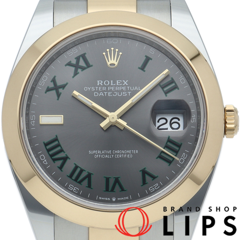 デイトジャスト41 メンズ時計 オイスター スレートローマン ウィンブルドン