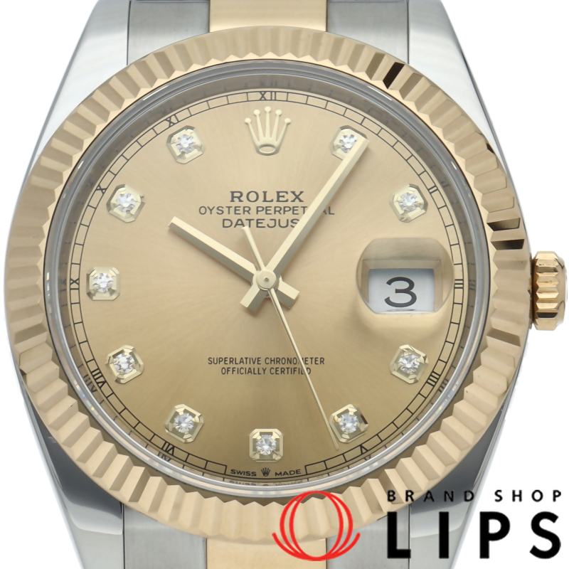 デイトジャスト41 メンズ時計 10Pダイヤ オイスター