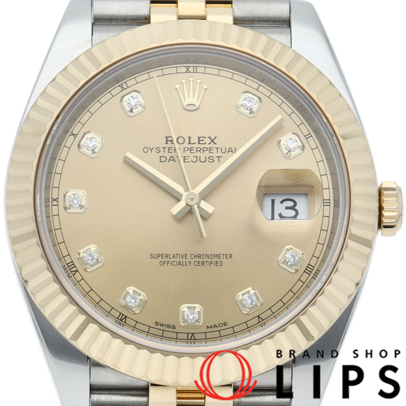 デイトジャスト41 メンズ時計 10Pダイヤ ジュビリー