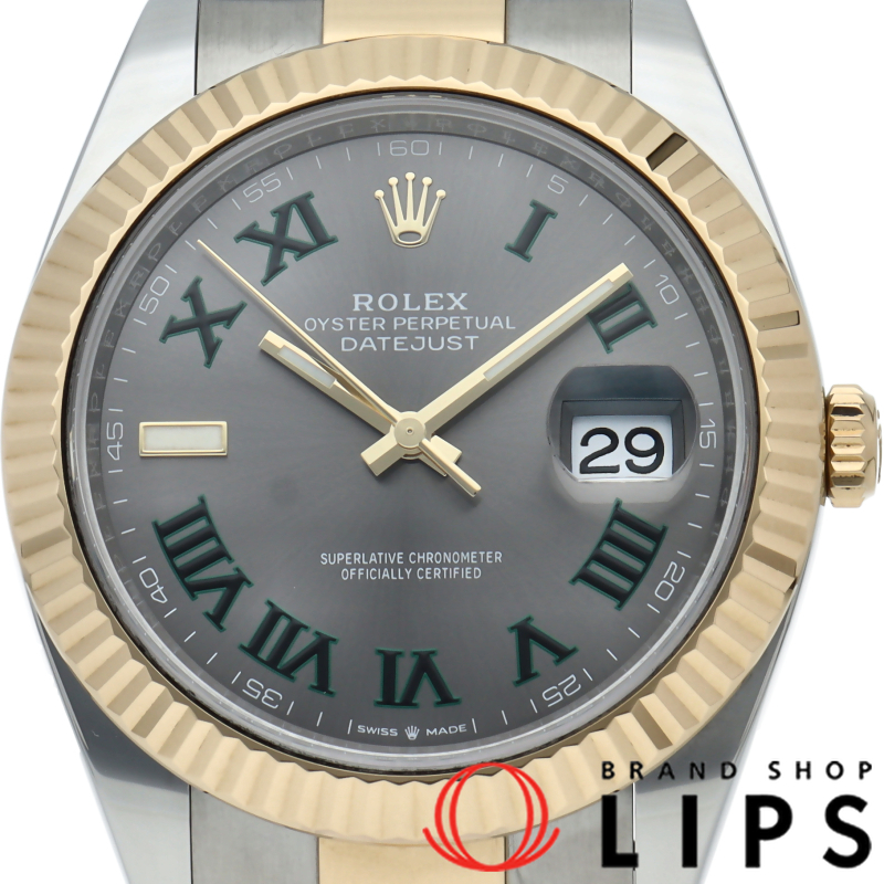 デイトジャスト41 メンズ時計 オイスター スレートローマン ウィンブルドン