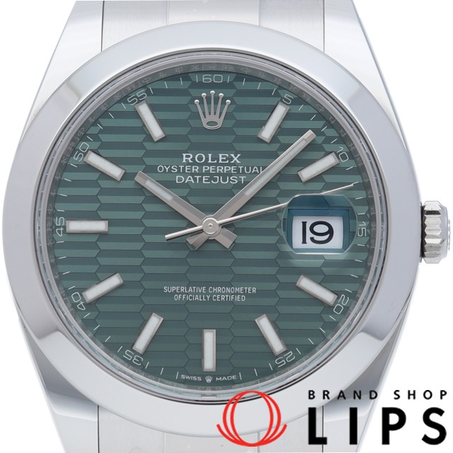 デイトジャスト 41 メンズ時計 オイスター フルーテッドモチーフ ミントグリーン