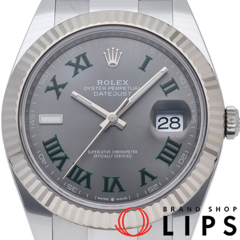 デイトジャスト 41 メンズ時計 オイスター スレートローマン