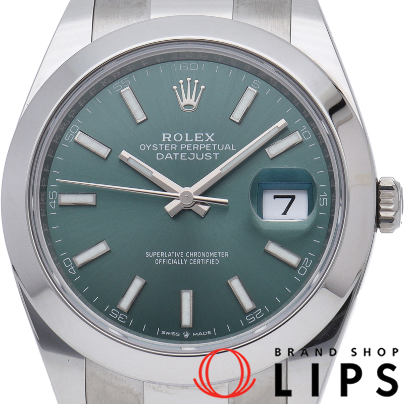 デイトジャスト 41 メンズ時計 オイスター ミントグリーン