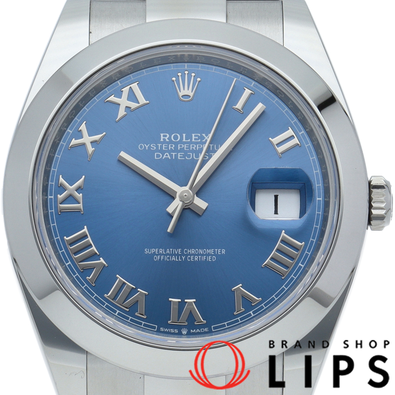 デイトジャスト 41 メンズ時計 オイスター アズーロブルー