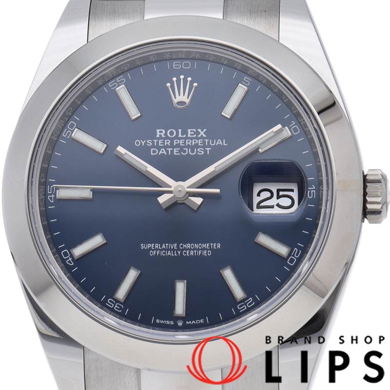 デイトジャスト 41 メンズ時計 オイスター ブルー