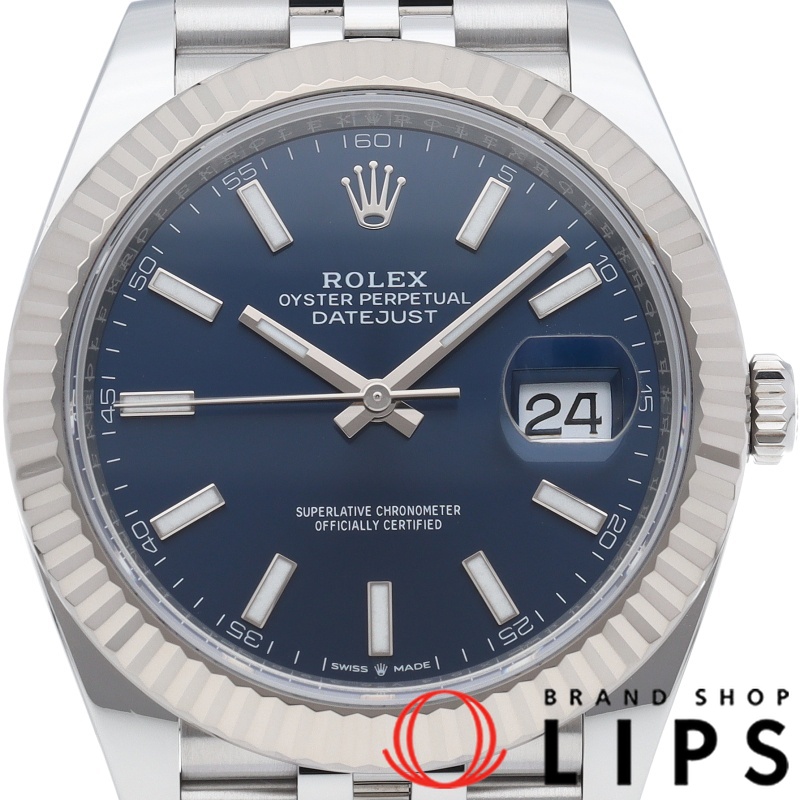 デイトジャスト41 メンズ時計 ジュビリー ブライトブルー