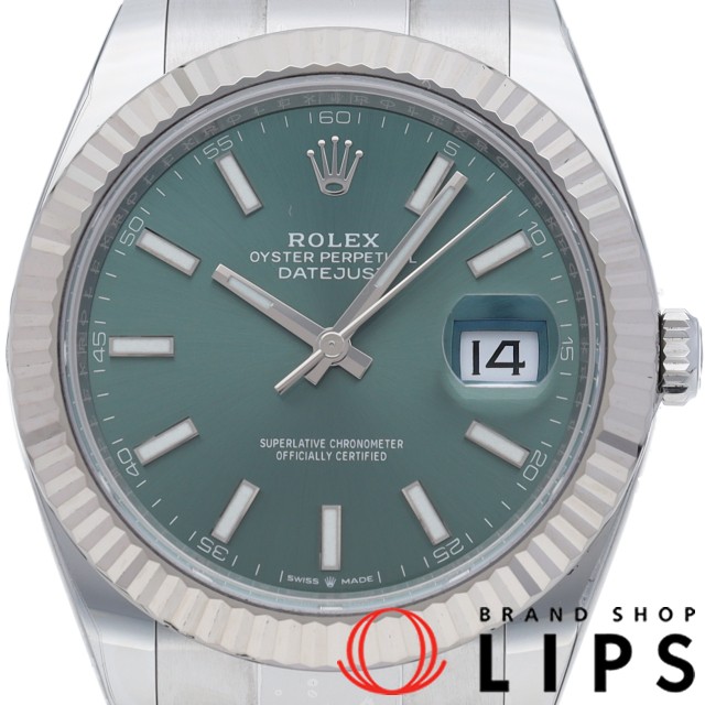 デイトジャスト 41 メンズ時計 オイスター グリーン