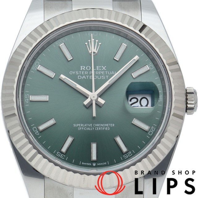 デイトジャスト 41 メンズ時計 オイスター ミントグリーン