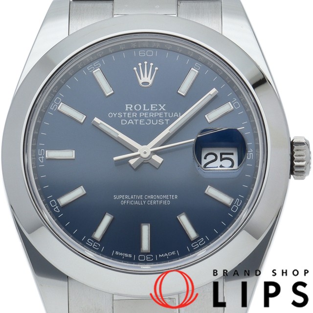 デイトジャスト 41 メンズ時計 オイスター ブルー