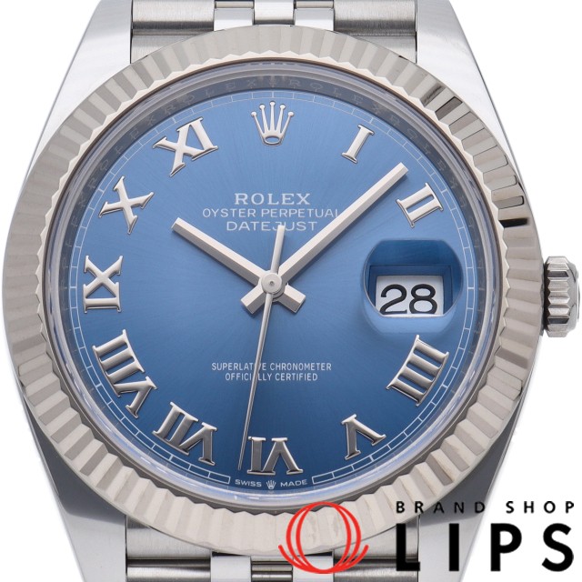 デイトジャスト 41 メンズ時計 ジュビリー アズーロブルー