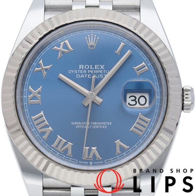 デイトジャスト 41 メンズ時計 ジュビリー アズーロブルー