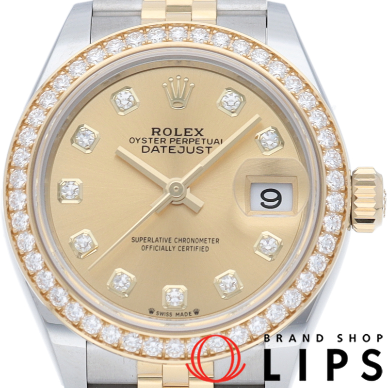 デイトジャスト 28 レディース時計 ダイヤベゼル 10Pダイヤ