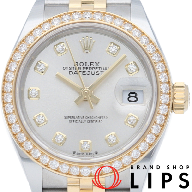 デイトジャスト 28 レディース時計 ダイヤベゼル 10Pダイヤ