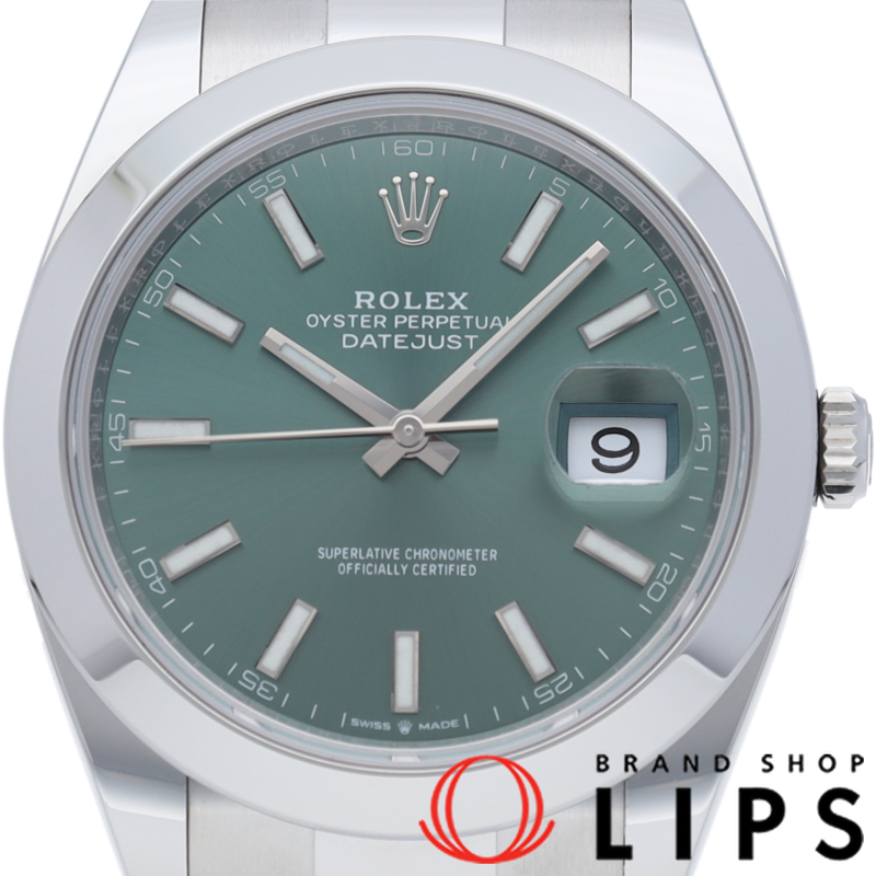 デイトジャスト 41 メンズ時計 オイスター ミントグリーン