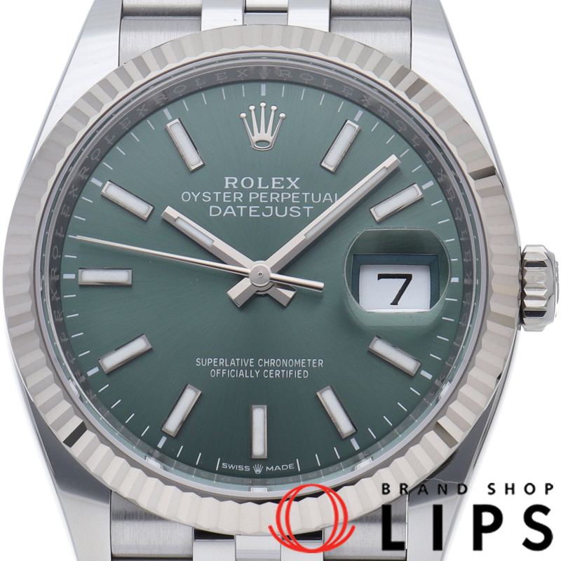 デイトジャスト 36 メンズ時計 ジュビリー ミントグリーン