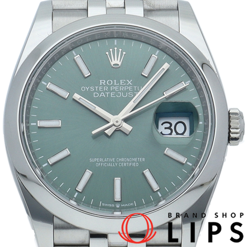 デイトジャスト36 メンズ時計 ジュビリー ミントグリーン