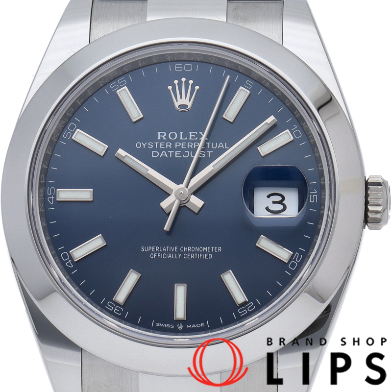 デイトジャスト 41 メンズ時計 オイスター ブルー