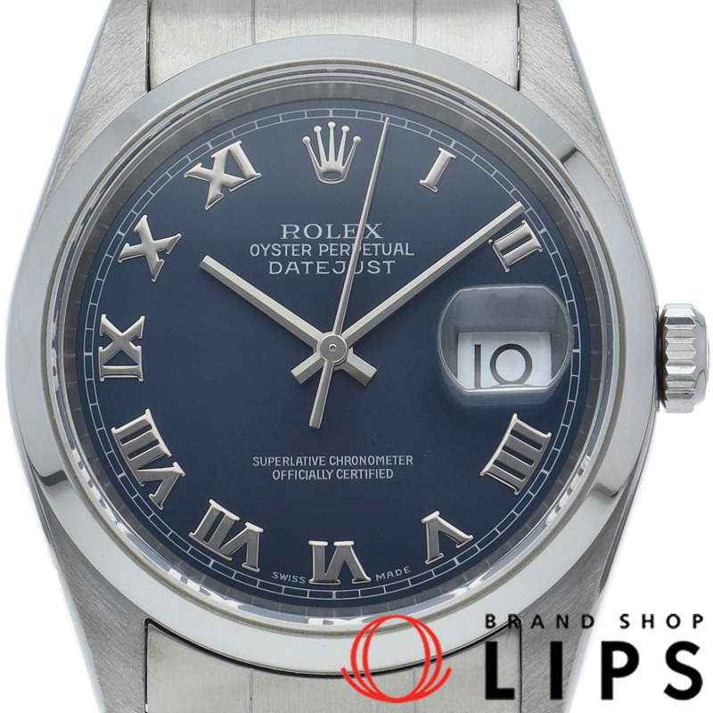 デイトジャスト メンズ時計 ブルー OH済