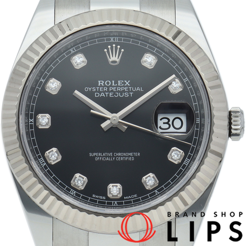 デイトジャスト41 メンズ時計 10Pダイヤ オイスター