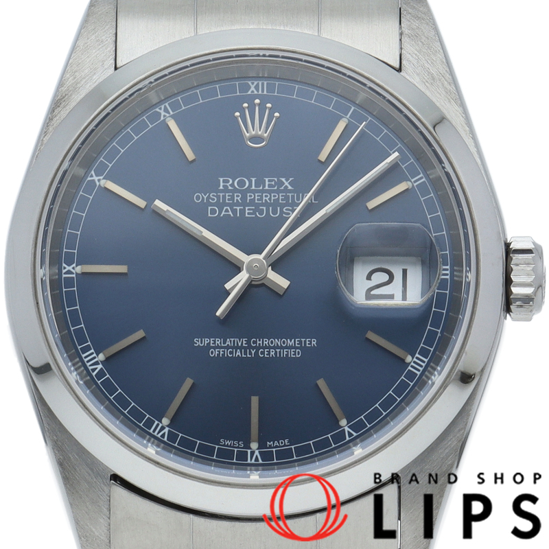 デイトジャスト メンズ時計 オイスター ブルー OH済