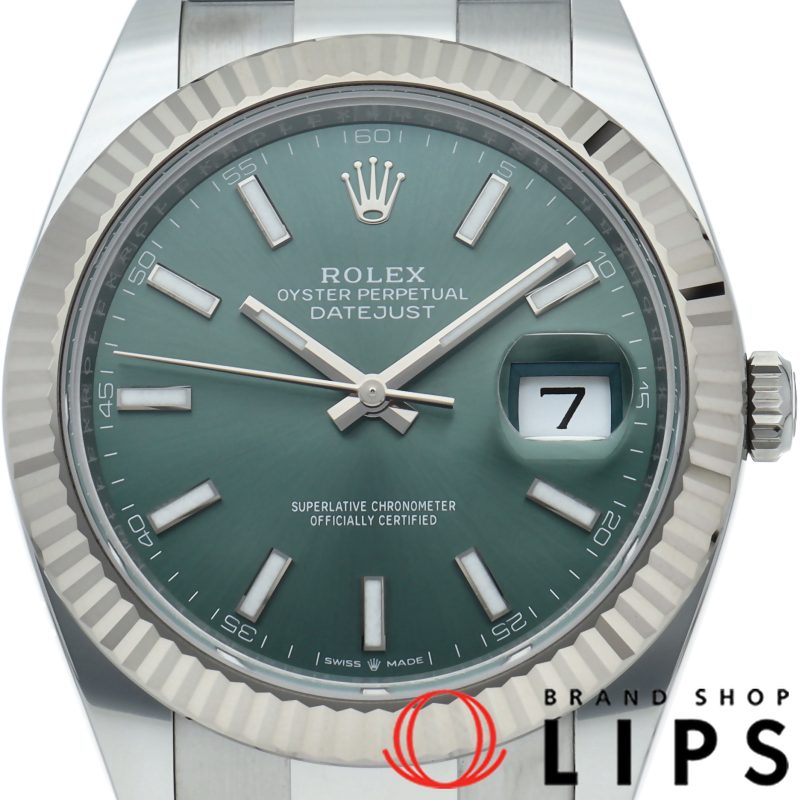デイトジャスト41 メンズ時計 オイスター ミントグリーン