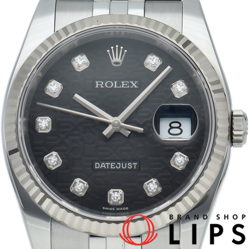 デイトジャスト36 メンズ時計 10Pダイヤ コンピューター