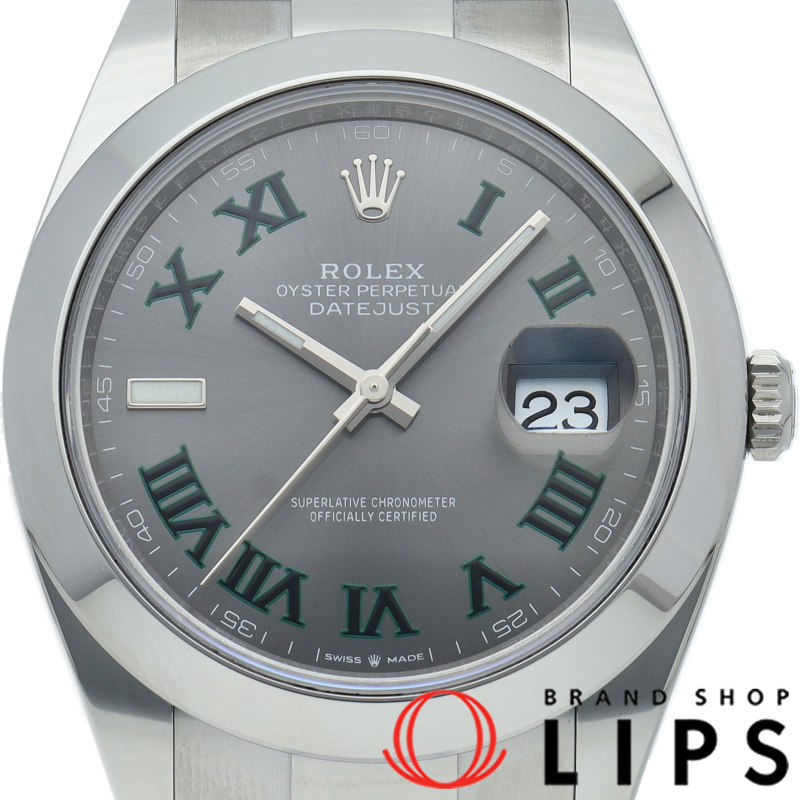 デイトジャスト41 メンズ時計 オイスター スレートローマン ウィンブルドン