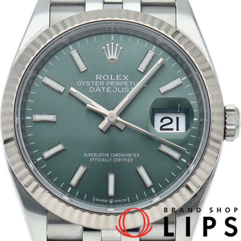 デイトジャスト36 メンズ時計 ジュビリー ミントグリーン