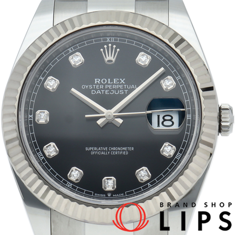 デイトジャスト41 メンズ時計 10Pダイヤ オイスター