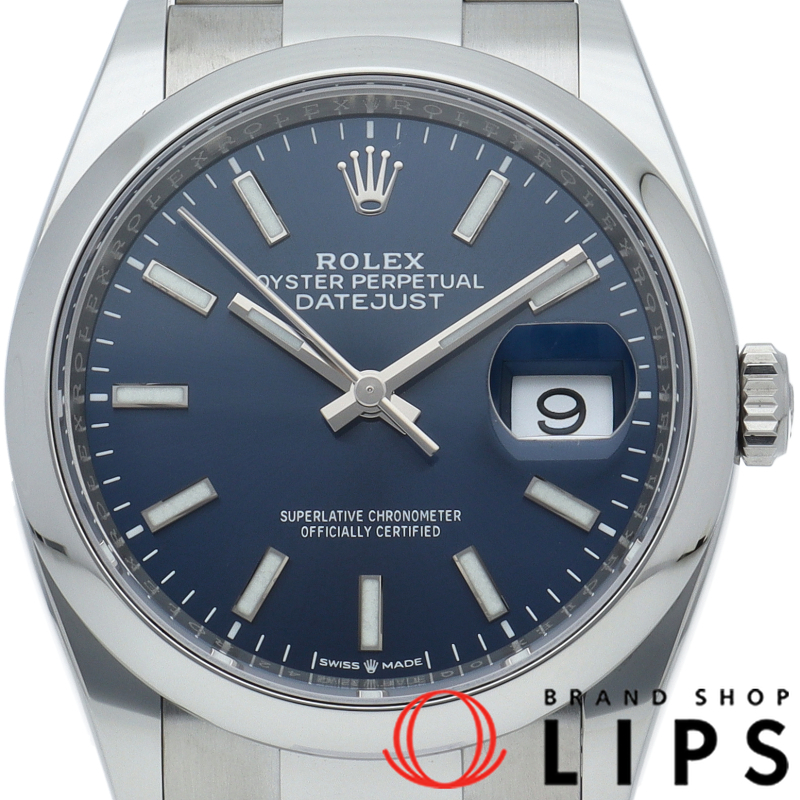 デイトジャスト36 メンズ時計 オイスター ブルー