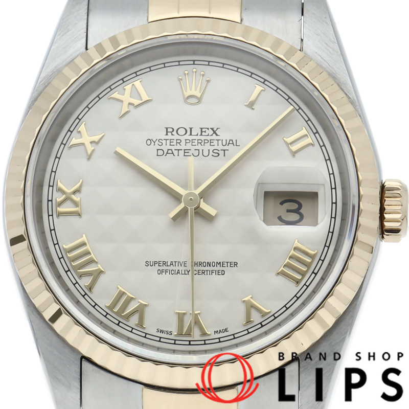 デイトジャスト メンズ時計 ピラミッド文字盤