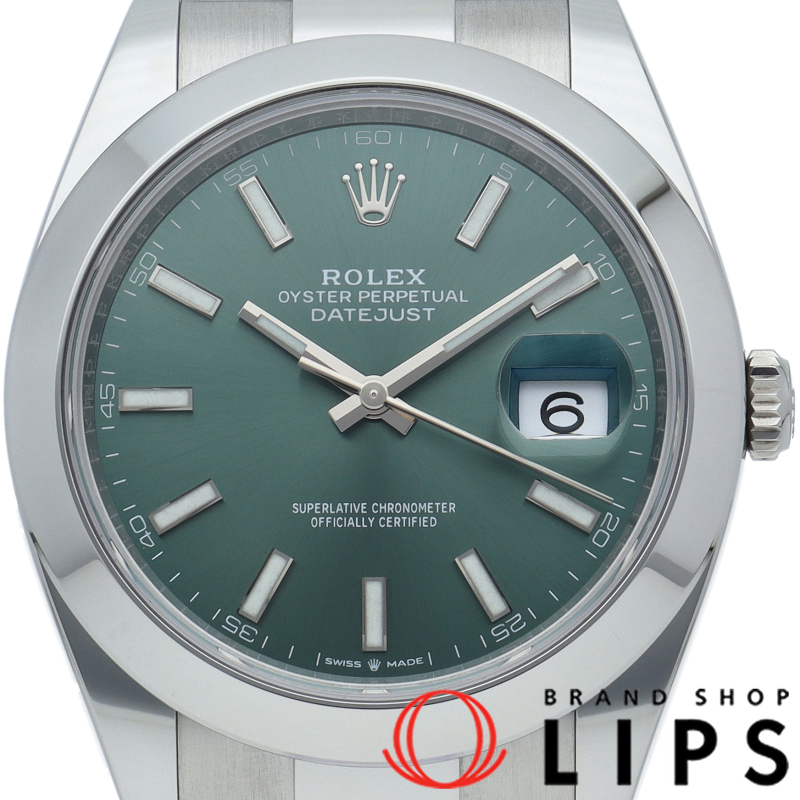 デイトジャスト41 メンズ時計 オイスター ミントグリーン