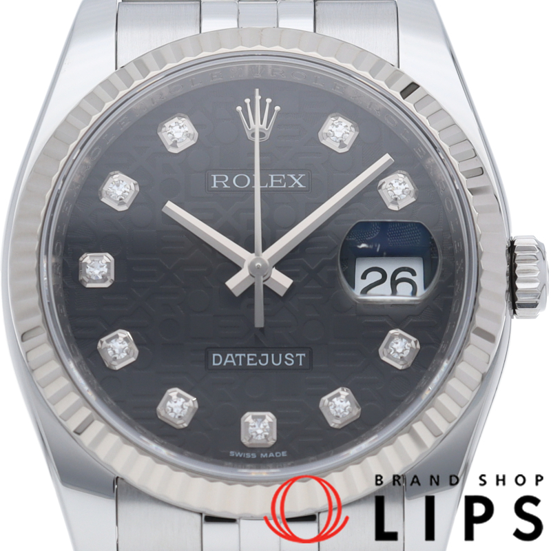 デイトジャスト36 メンズ時計 10Pダイヤ コンピューター文字盤