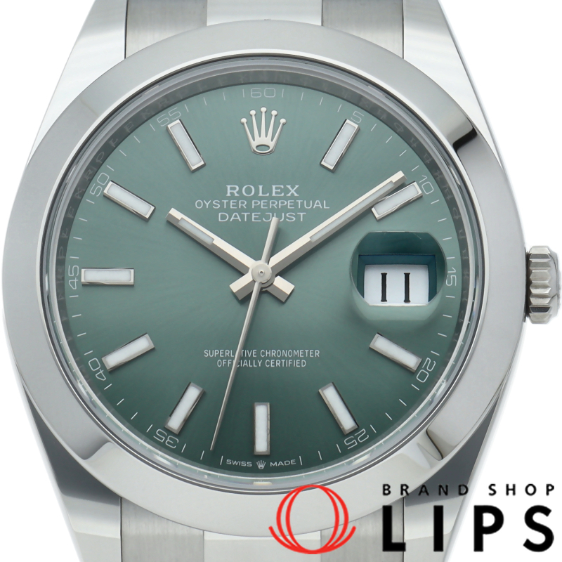 デイトジャスト41 メンズ時計 オイスター ミントグリーン