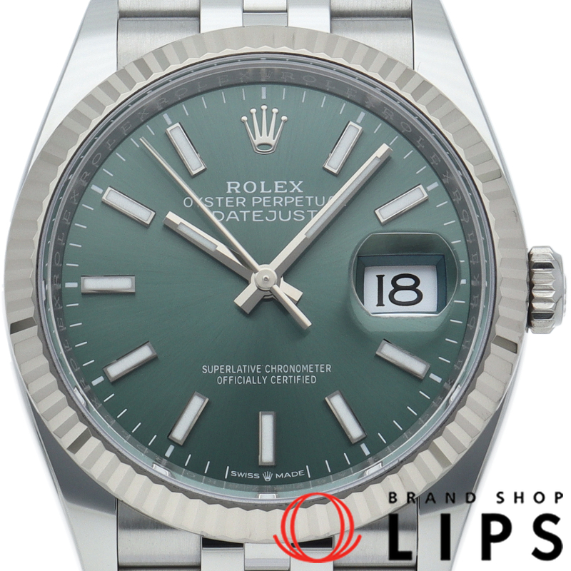 デイトジャスト36 メンズ時計 ジュビリー ミントグリーン
