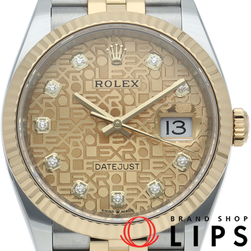 デイトジャスト36 メンズ時計 ジュビリー 10Pダイヤ コンピューター文字盤 メーカーOH済(保証期間中)