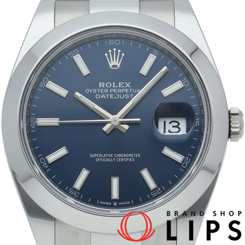 デイトジャスト41 メンズ時計 オイスター ブルー