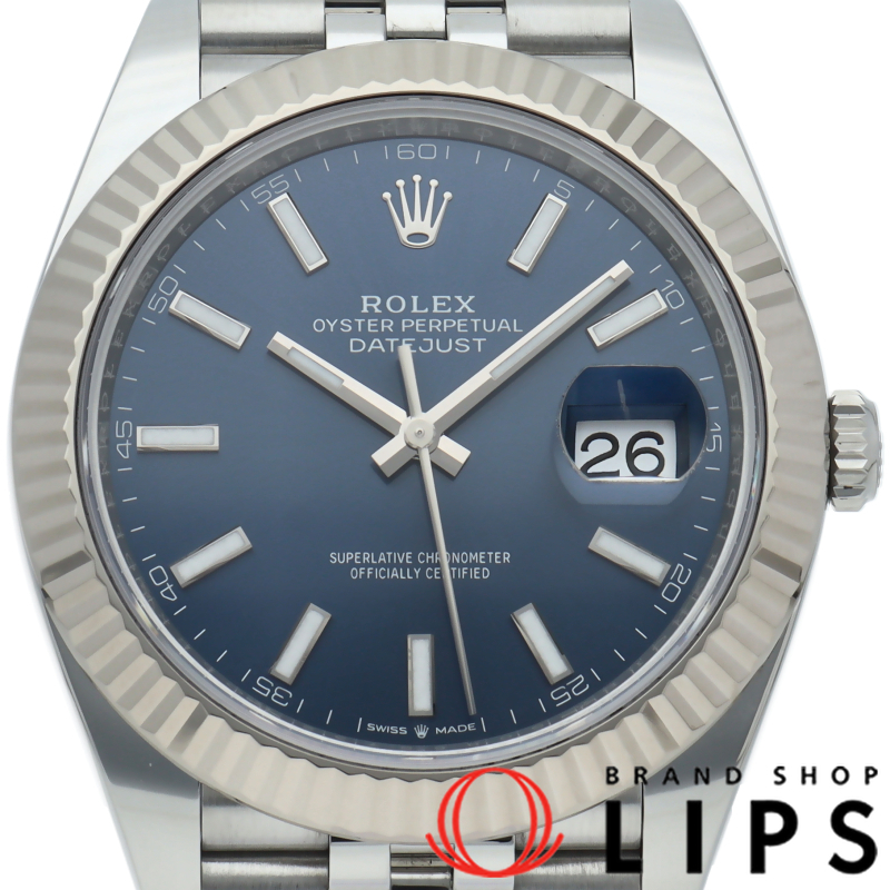 デイトジャスト41 メンズ時計 ジュビリー ブライトブルー