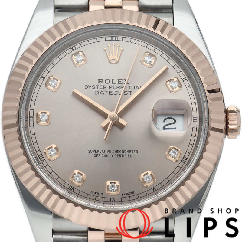 デイトジャスト41 メンズ時計 10Pダイヤ ジュビリー サンダスト