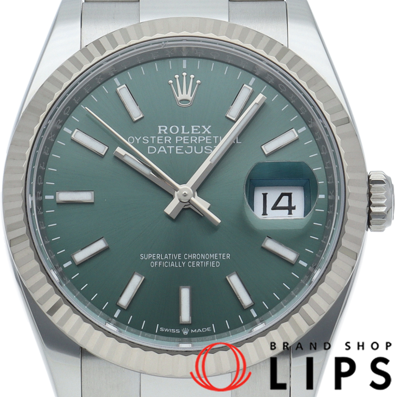 デイトジャスト36 メンズ時計 オイスター ミントグリーン
