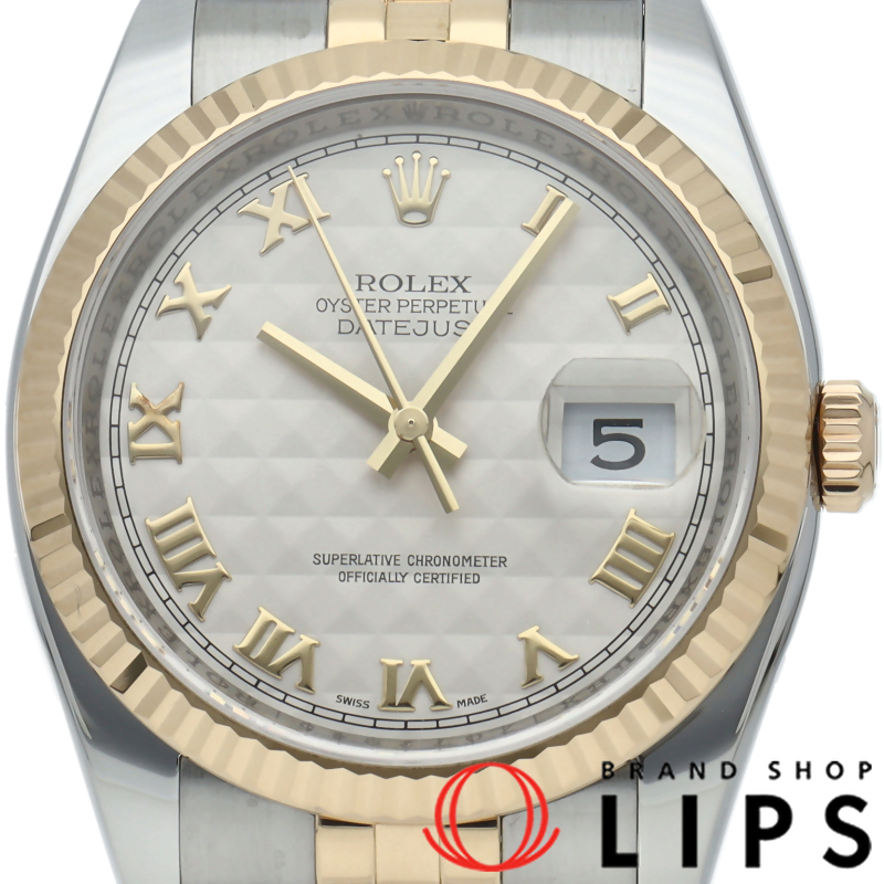 デイトジャスト メンズ時計 ピラミッド文字盤