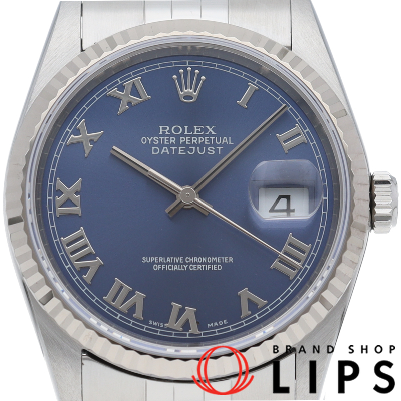 デイトジャスト メンズ時計 ブルー OH済